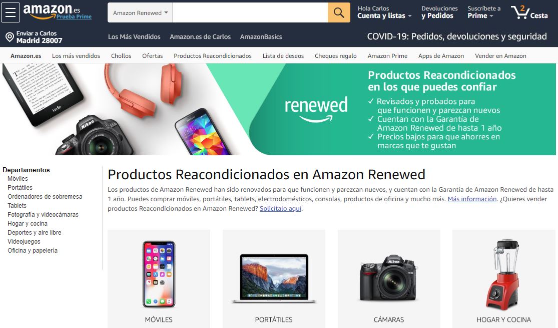 productos reacondicionados amazon renewed