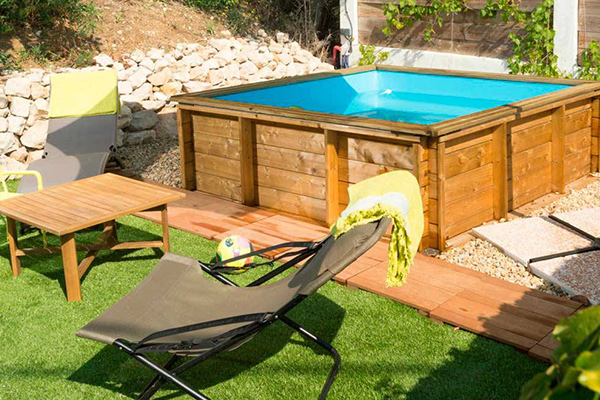 piscina madera semienterrada